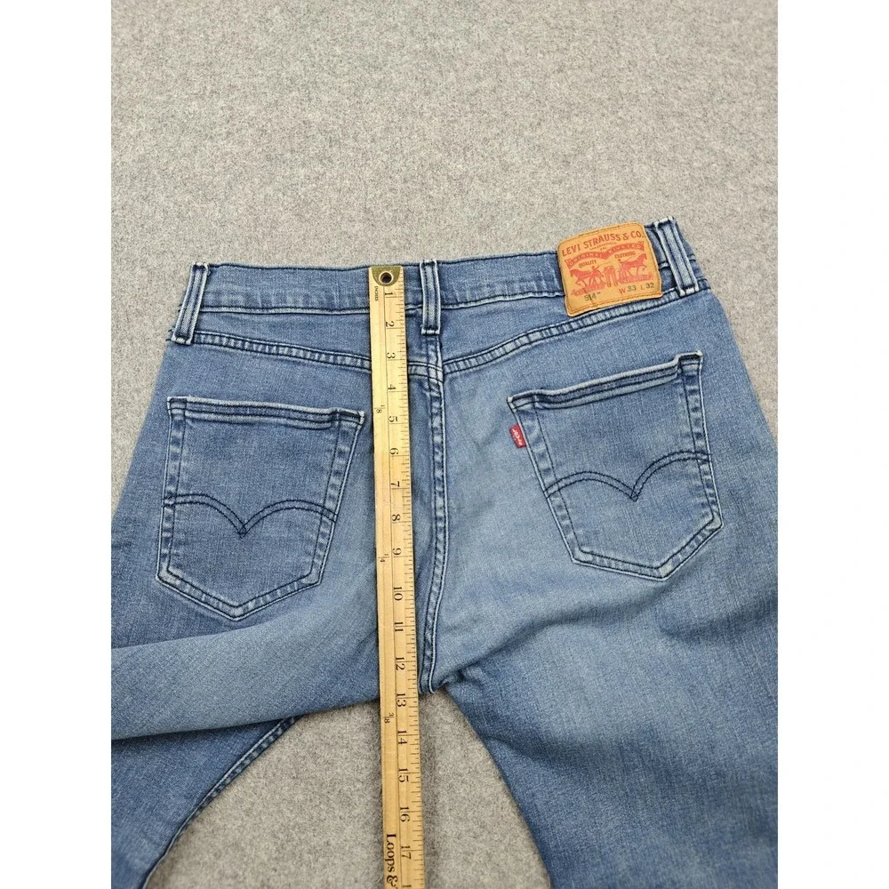 Levi's 514 Jeans Mens 33x32 Blue Medium Wash Regular Straight Stretch Denim